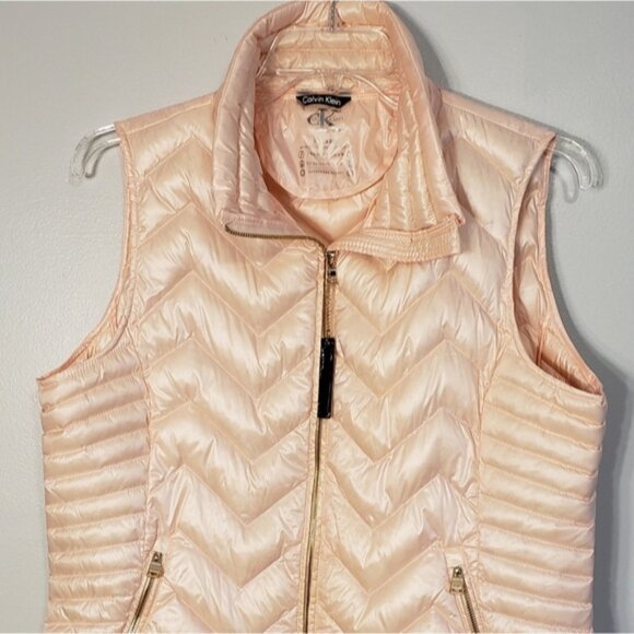Calvin Klein Women's Down Vest, Light Peach XXL - Picture 1 of 8